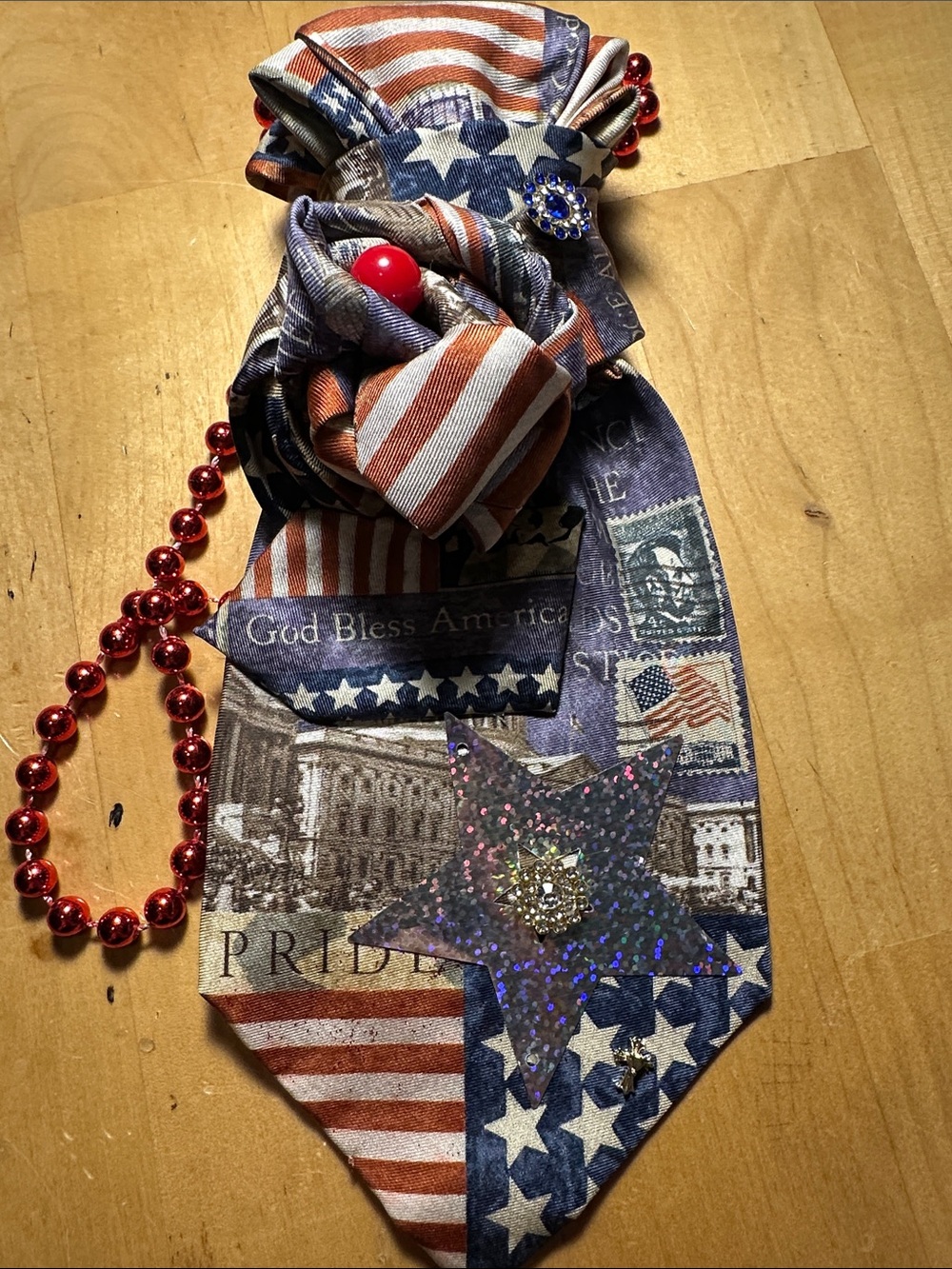 Patriotic Stars & Stripes Necktie Accessory - Red, White & Blue